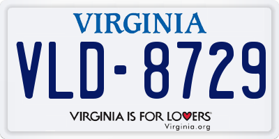 VA license plate VLD8729