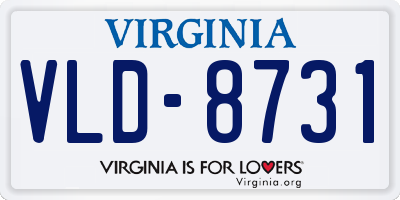 VA license plate VLD8731