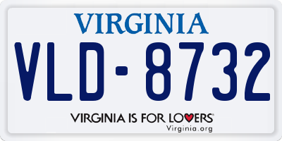 VA license plate VLD8732