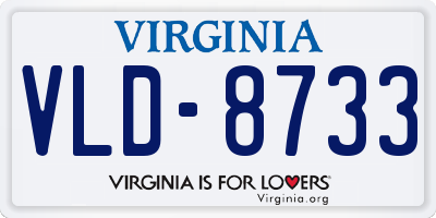 VA license plate VLD8733