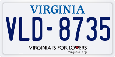 VA license plate VLD8735