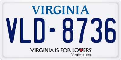 VA license plate VLD8736
