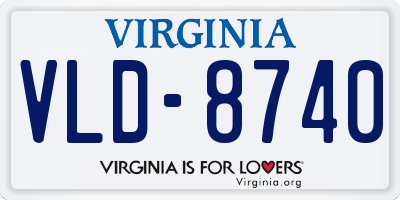 VA license plate VLD8740