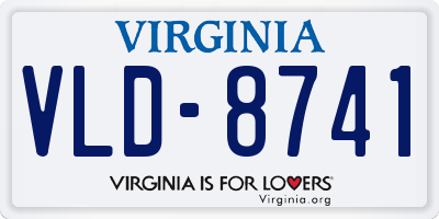 VA license plate VLD8741