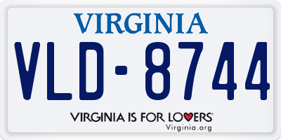 VA license plate VLD8744