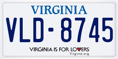 VA license plate VLD8745