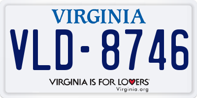 VA license plate VLD8746