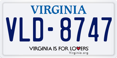 VA license plate VLD8747