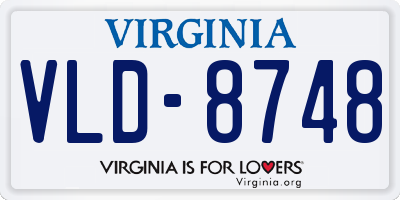 VA license plate VLD8748