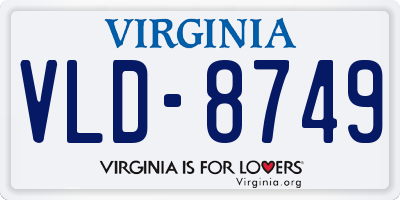VA license plate VLD8749