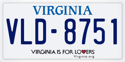 VA license plate VLD8751
