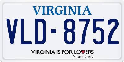 VA license plate VLD8752