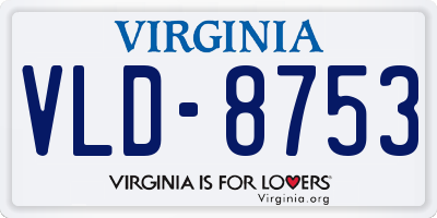 VA license plate VLD8753
