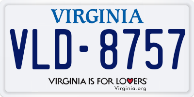 VA license plate VLD8757