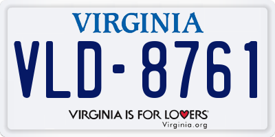 VA license plate VLD8761