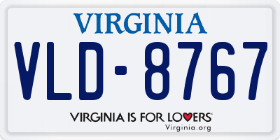 VA license plate VLD8767