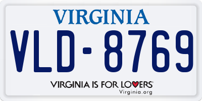 VA license plate VLD8769