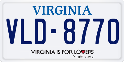VA license plate VLD8770