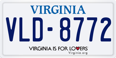 VA license plate VLD8772
