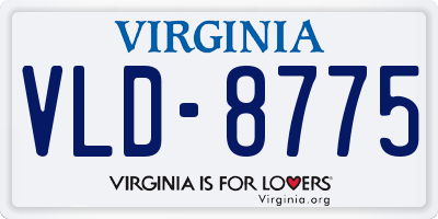 VA license plate VLD8775