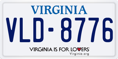 VA license plate VLD8776
