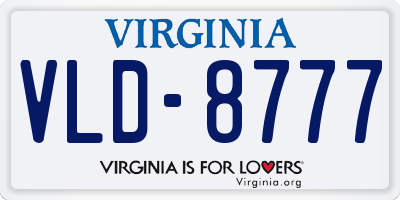 VA license plate VLD8777