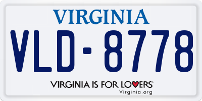 VA license plate VLD8778