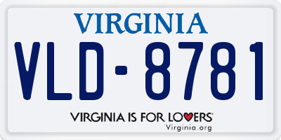 VA license plate VLD8781