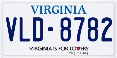 VA license plate VLD8782