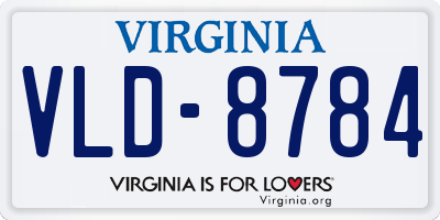 VA license plate VLD8784