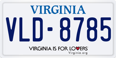 VA license plate VLD8785