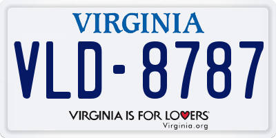 VA license plate VLD8787