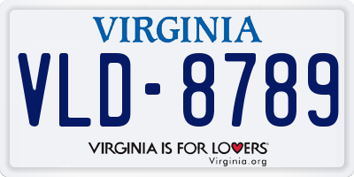 VA license plate VLD8789