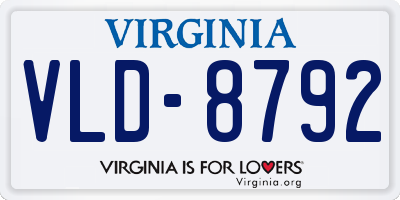VA license plate VLD8792