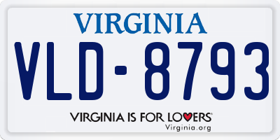 VA license plate VLD8793