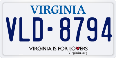 VA license plate VLD8794