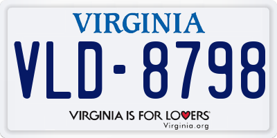 VA license plate VLD8798
