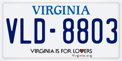 VA license plate VLD8803