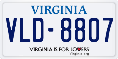 VA license plate VLD8807
