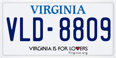 VA license plate VLD8809