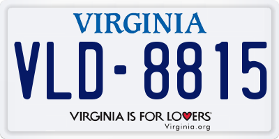 VA license plate VLD8815