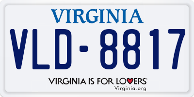 VA license plate VLD8817