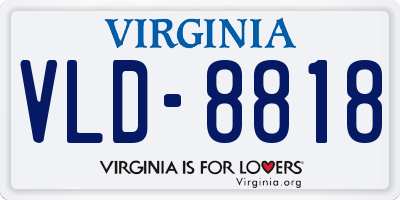 VA license plate VLD8818