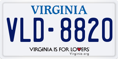 VA license plate VLD8820