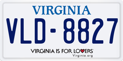 VA license plate VLD8827