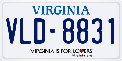 VA license plate VLD8831