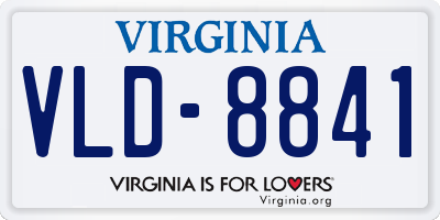 VA license plate VLD8841