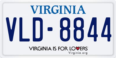 VA license plate VLD8844