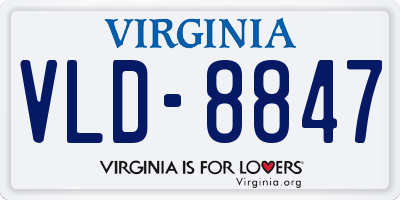 VA license plate VLD8847