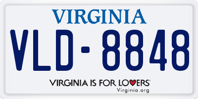 VA license plate VLD8848